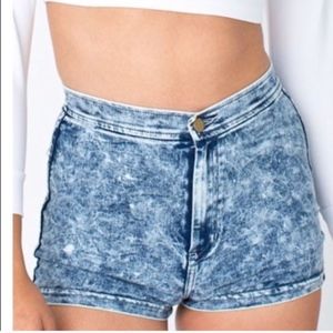  American Apparel Easy Jean Shorts Acid Wash